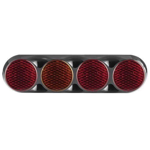 Quad Combination Rear Lamp - Coloured Lens - Black Bracket - 12/24V